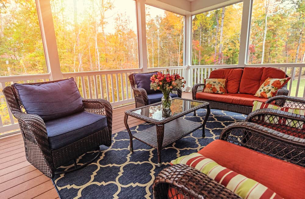 Screened-in porch built with a customizable design for outdoor living