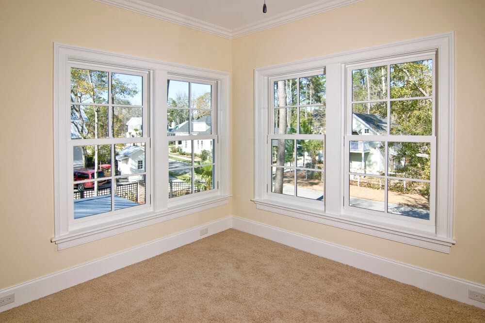 Casement window with a weather-resistant frame material
