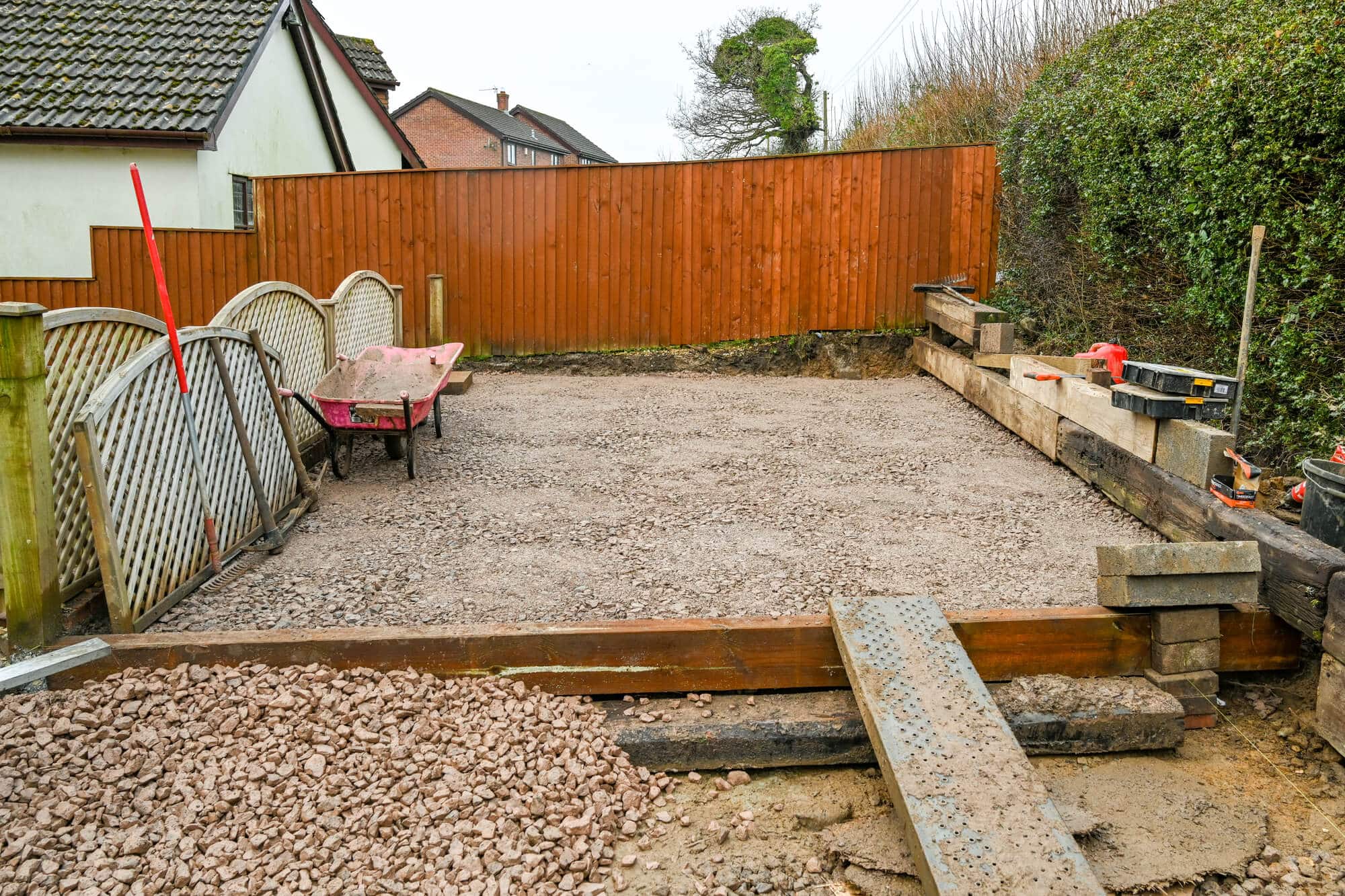 Gravel patio flooring material sample for New Orleans metro patio projects